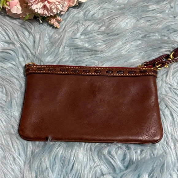 Dooney & Burke Florentine Chestnut Leather Wristlet - Picture 3 of 7